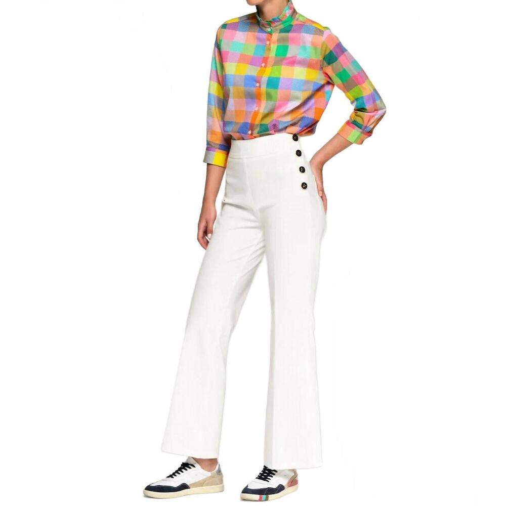 NEW VILAGALLO women's sailor trousers in white punto roma